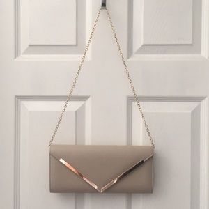 Aldo neutral color two-way clutch/cross-body bag